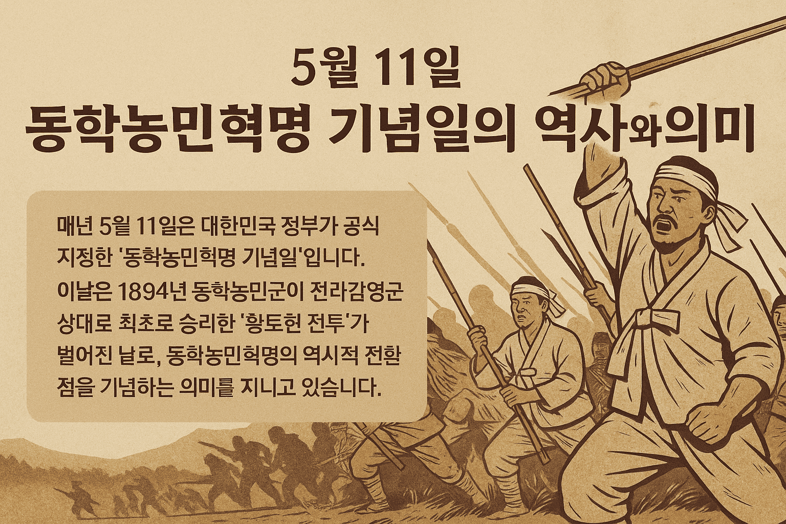 5월 11일, 동학농민혁명 기념일의 역사와 의미 - 리모스토리
